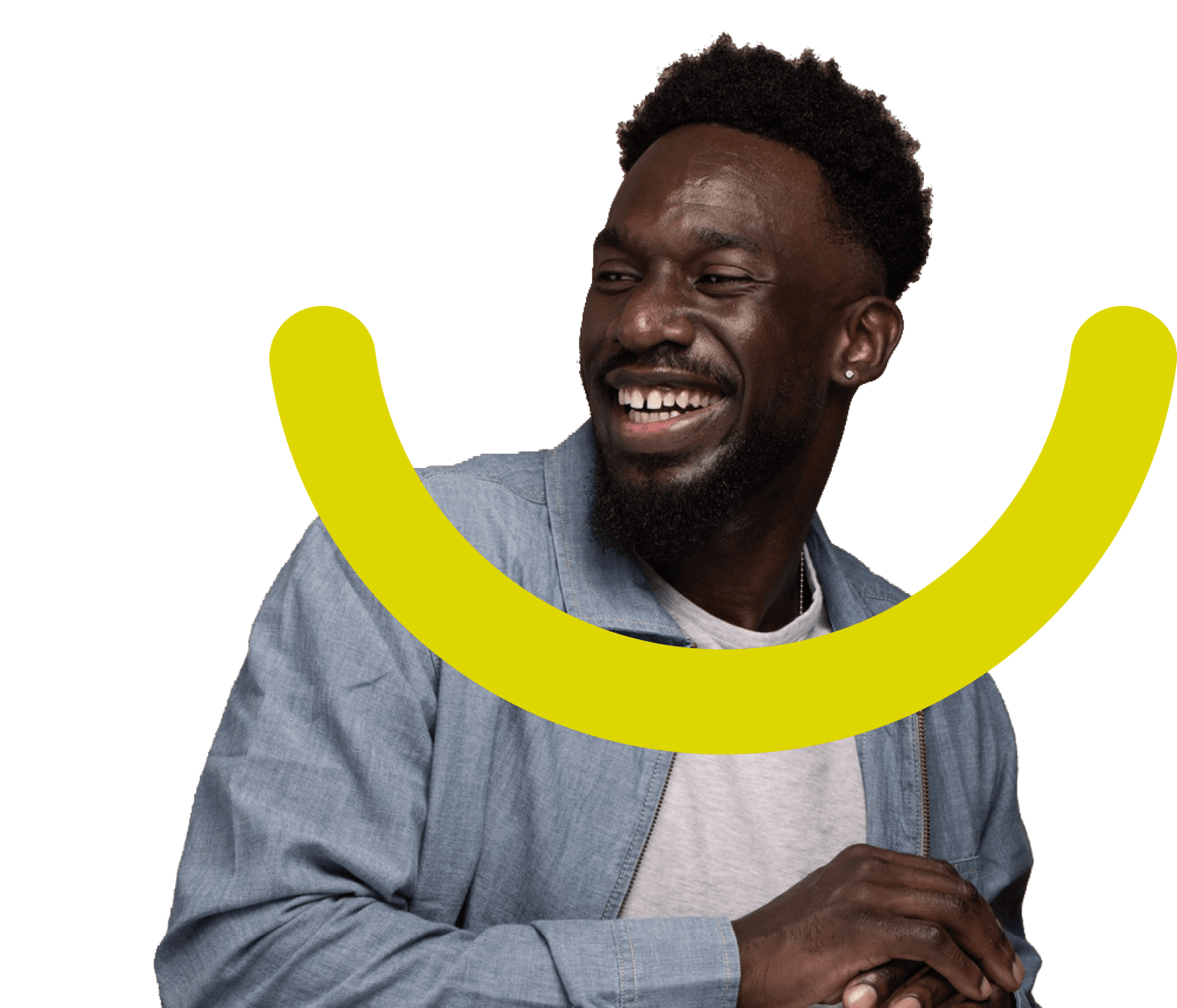 Positive Man Smiling Improved Mental Health