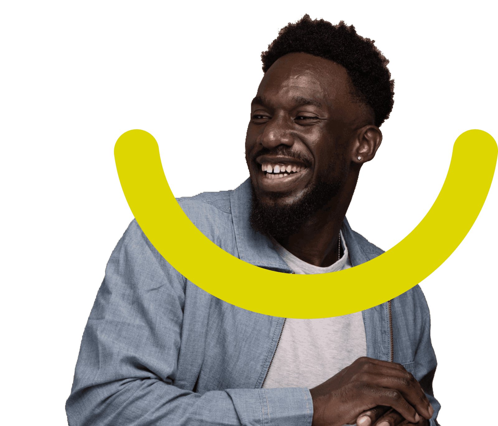 Positive Man Smiling Improved Mental Health